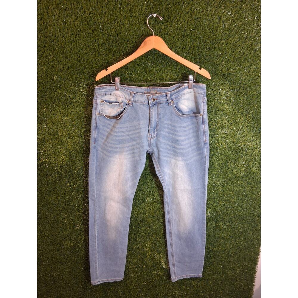 Smith & Mills Men's Blue Jeans Size 38x30 Slim Straight Stretch Light Wash